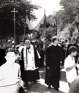 ordinazione, l'accoglienza a mons. vescovo - in processione dall'ingresso del paese verso la chiesa madre